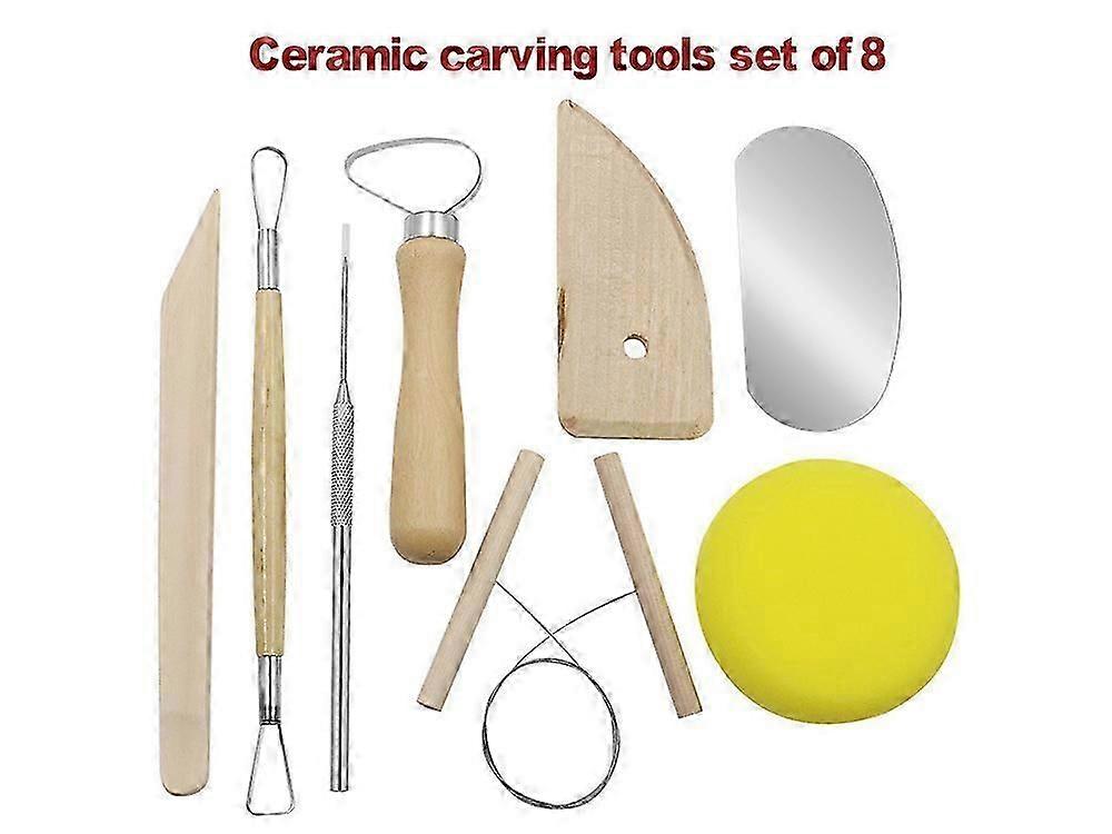 8Pcs Pottery Clay Sculpting Tools Polymer Clay Tools Wood Carving Tools Pottery Clay Modelling Tools Double-Ended