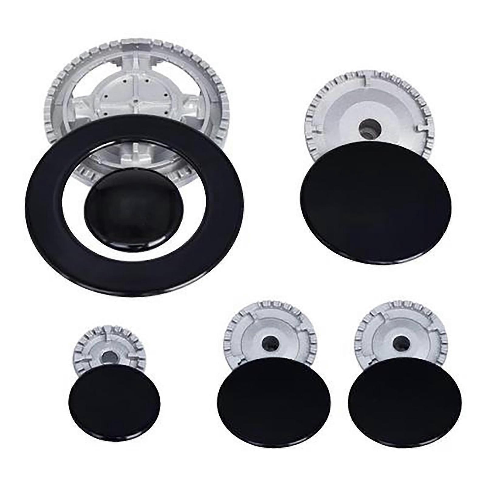 Professional Stove Top Accessories Range Burners Caps and Knob Set Ranges Replacement Set Metal Texture for Kitchen
