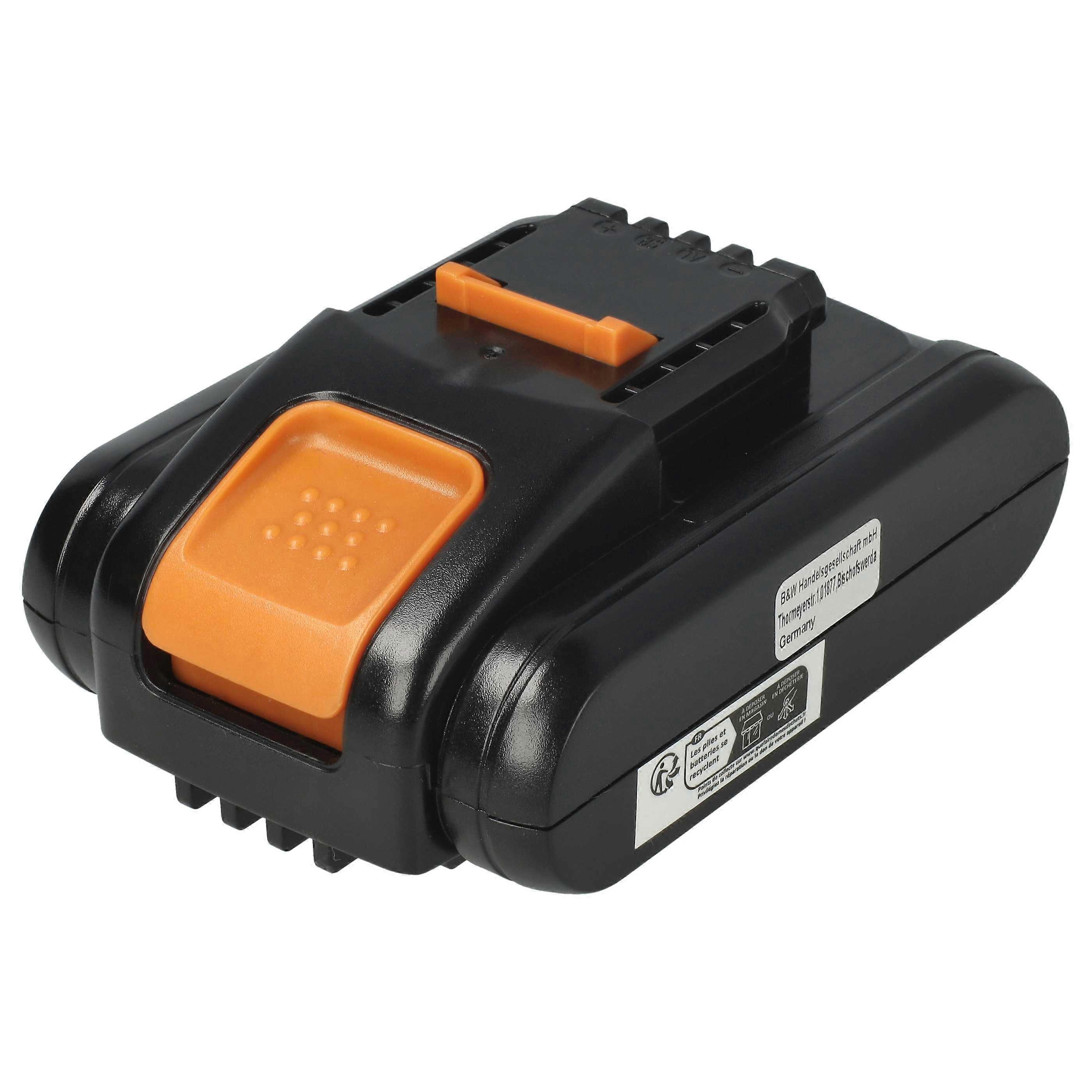 EXTENSILO Akku kompatibel mit Worx WG549E, WG625E.3, WG549E.5, WG549E.9, WG584E, WG629.2, WG548E, WG548E.9, WG549 Werkzeug (2500 mAh, Li-Ion, 20 V)