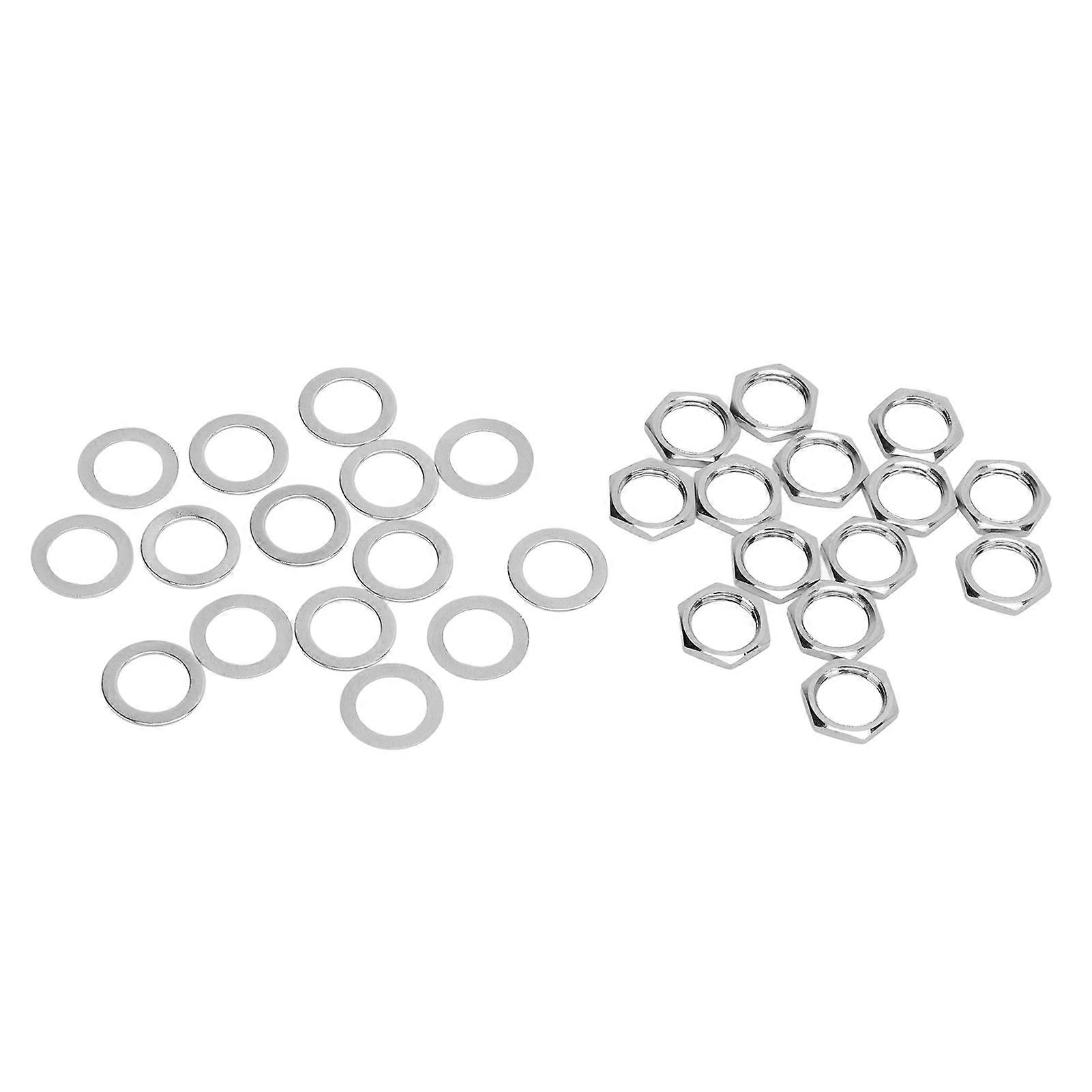 Electric Guitar Hardware, Amplifier Jack Nuts Nickel-Plated For Secure Jack Socket Connection