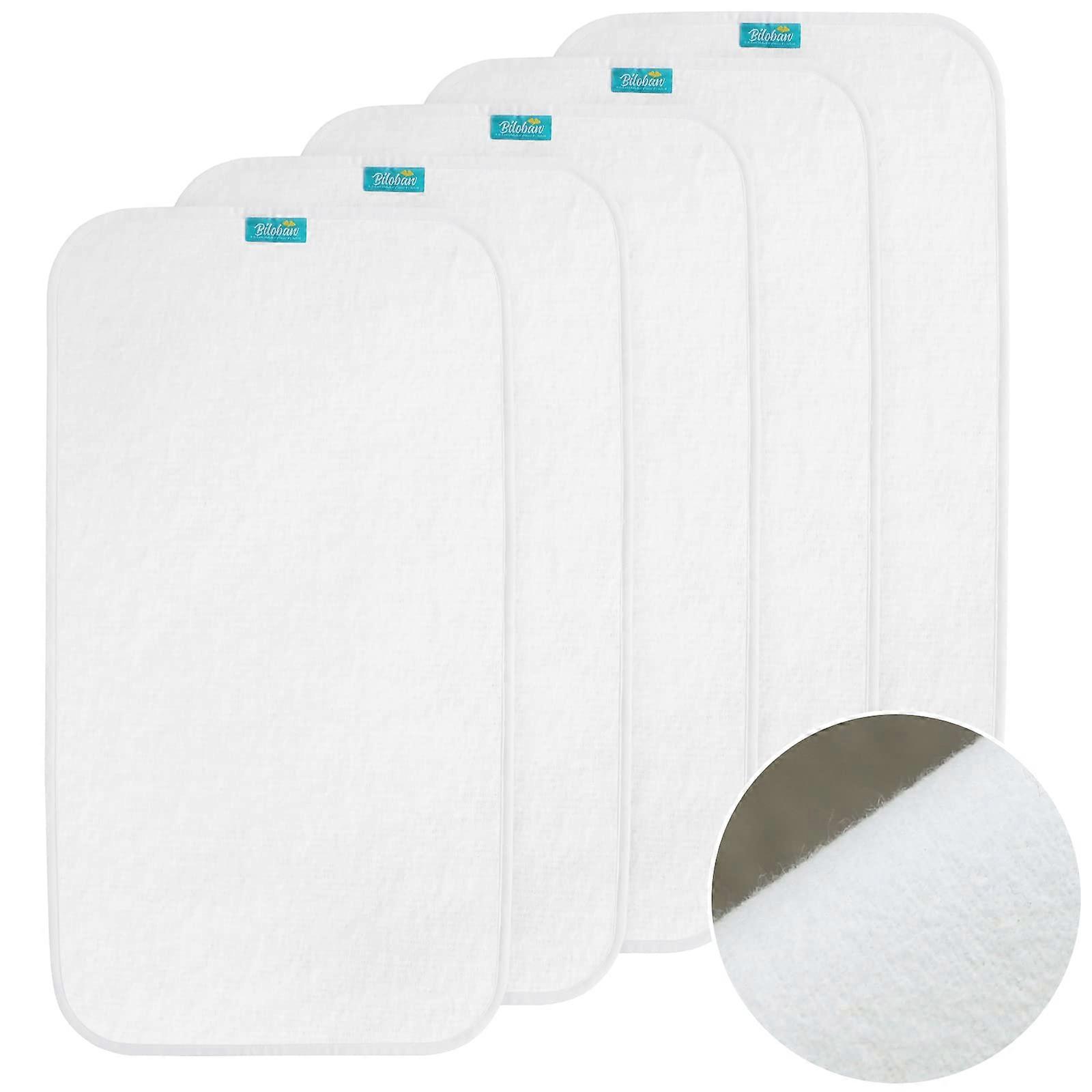Changing Pad Liner 5 Count Waterproof Baby Diaper Changing Pad Cover 28 X 15 Solid Cotton Flannel Absorbent Skin-Friendly