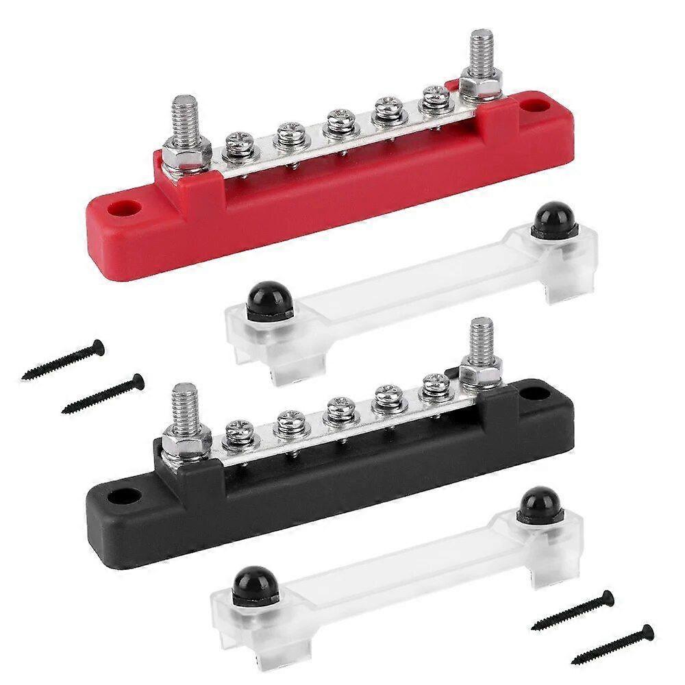 M6 12V Bus Bar 1/4 inch Power Distribution Block 150A Electrical Terminal Block Buss Bar for Truck Boat Car Camper RV