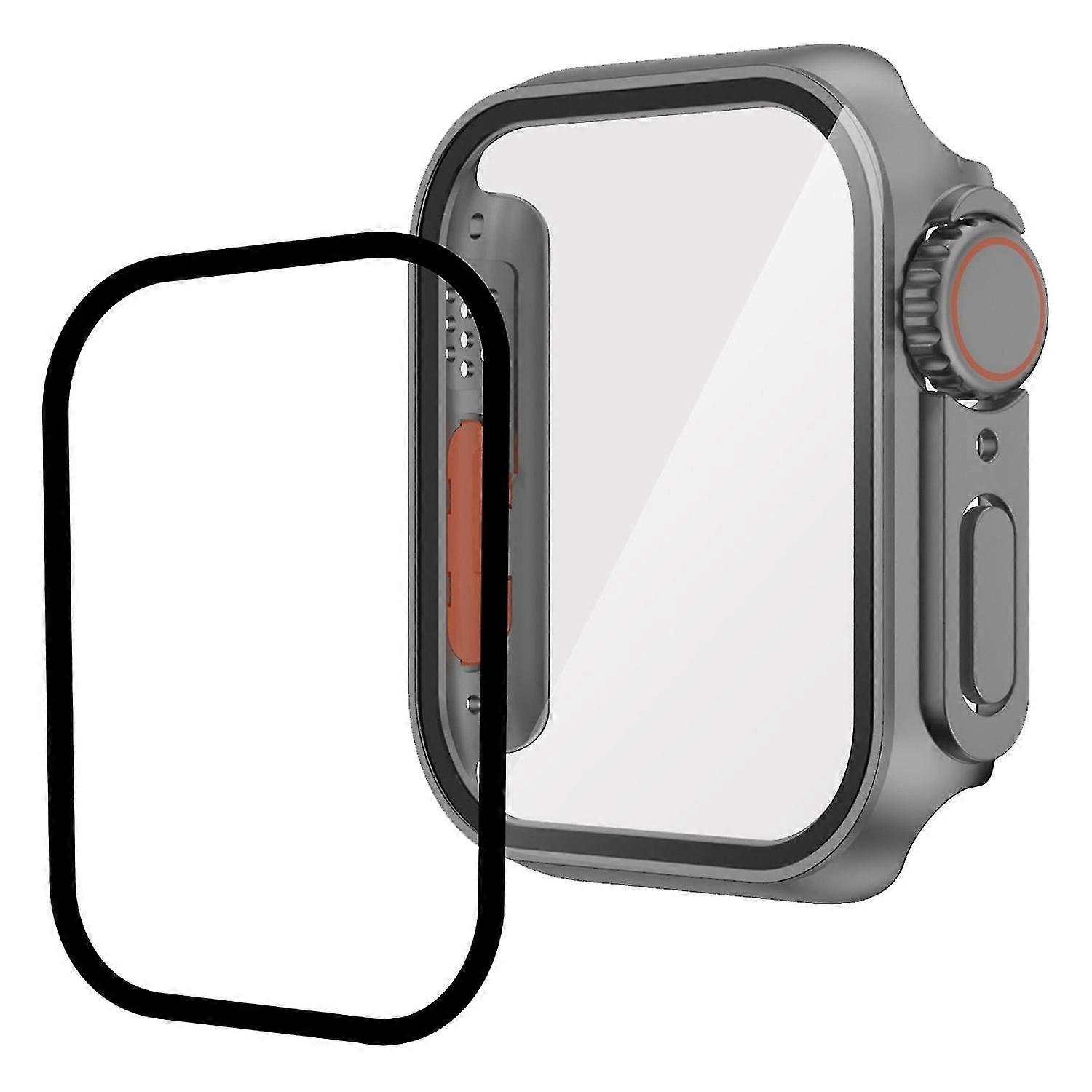 For Apple Watch Series 9/8/7 41mm Full Protection Watch Case Cover With Tempered Glass Screen