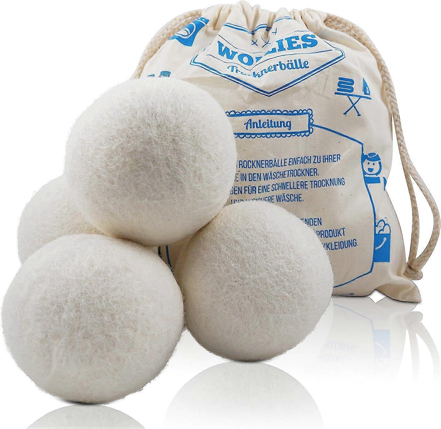 Dryer balls - sheep's wool balls for use in the dryer, for faster drying and softer laundry. Save time and money (4 Balls)