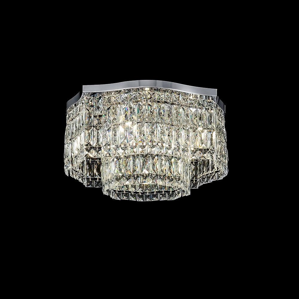 Dune Flush Ceiling Lamp Chrome, 6 Light, E14