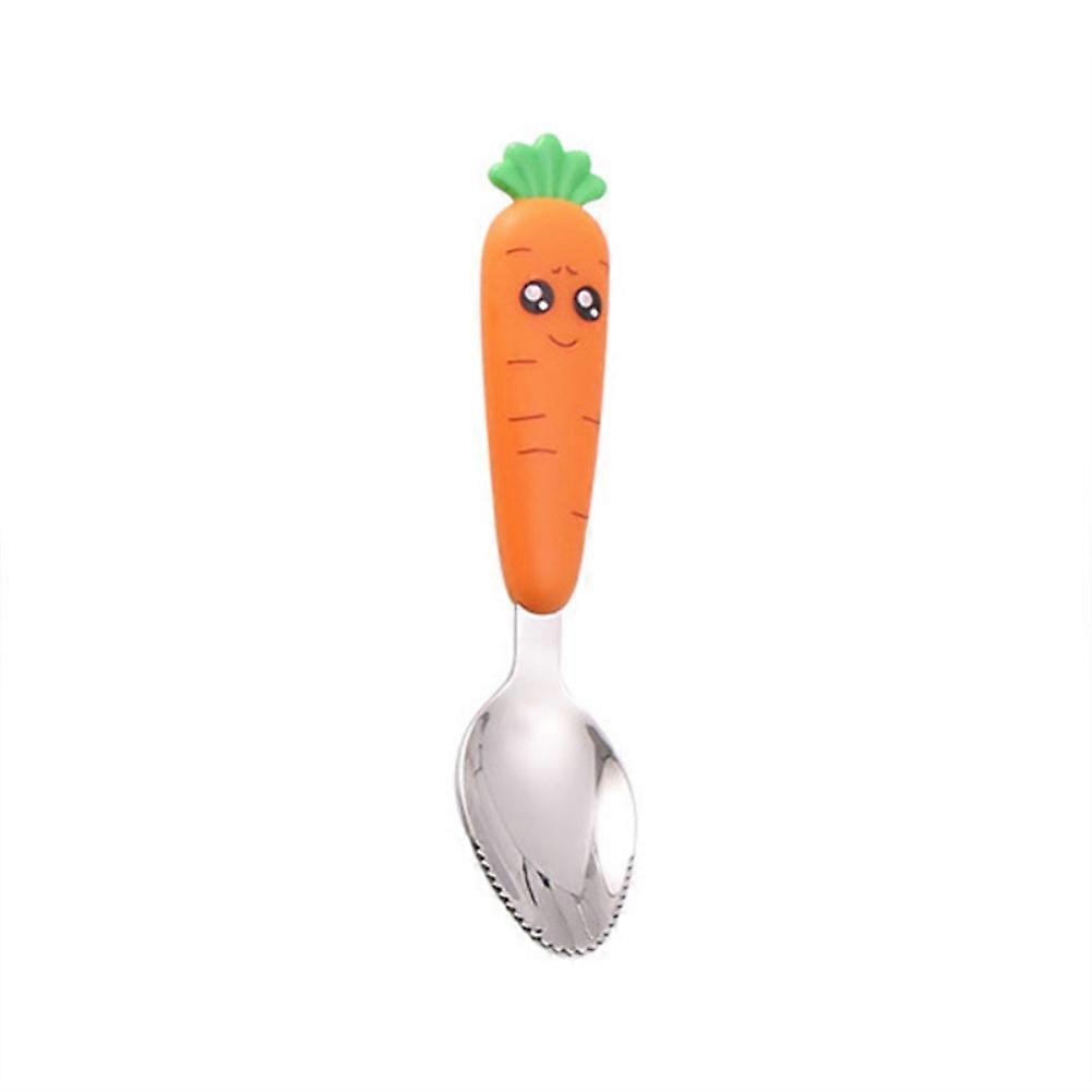 Mud Spoons Baby Eating Polypropylene PP 304 Stainless Steel Kids Tableware Cute Cute Cartoon Radish Scraping Spoon Fork