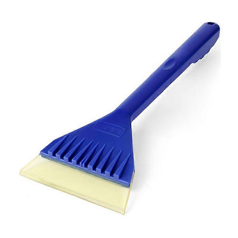 Auton kaavin, auton perustarvikkeet, huurteen lumenpoisto, tuulilasin jääkaapin, tuulilasin kaavin, pehmeä lehmännahka ja pitkä PVC-kahva sininen