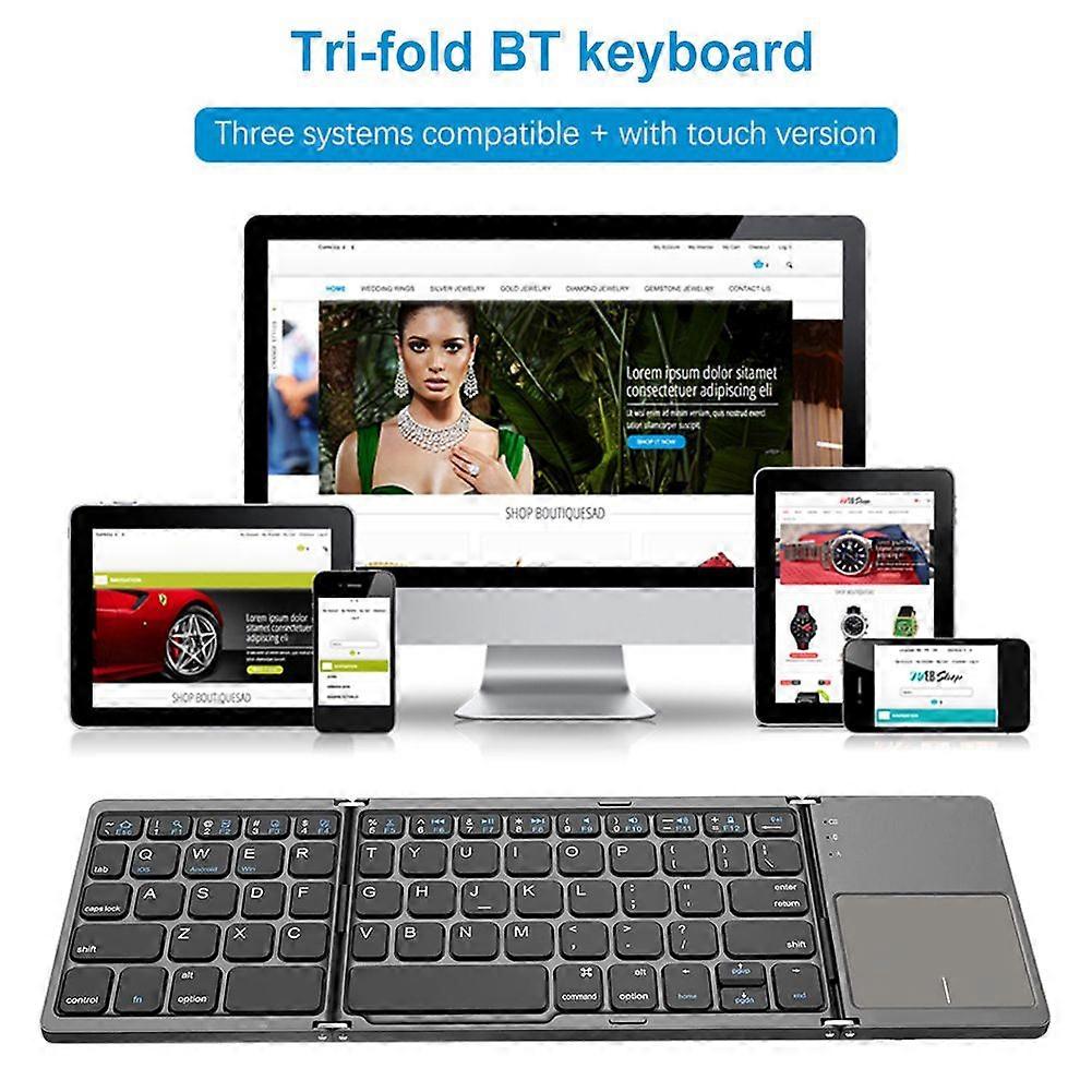 B033 / B033 Plus / B089T Mini tastiera pieghevole wireless portatile con touchpad Tastiera Bluetooth per tablet IOS Android Windows