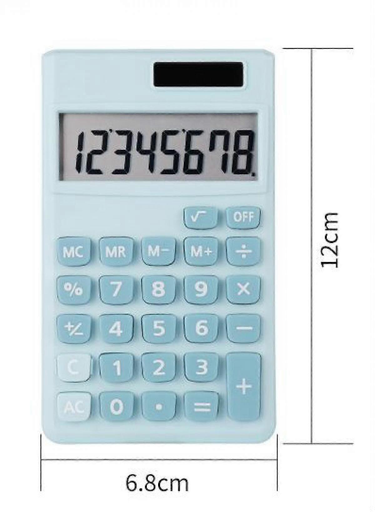 Basic Calculator 8-Digit Display Calculator Cute Mini Portable Office Solar Candy Color Small Calculator Office and Home Calculator