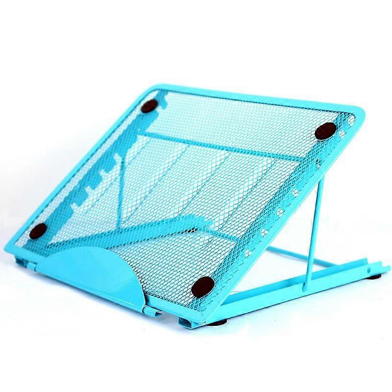 Mesh Ventilated Adjustable Laptop Stand Multifunctional Foldable Flat iPad Stand,Blue