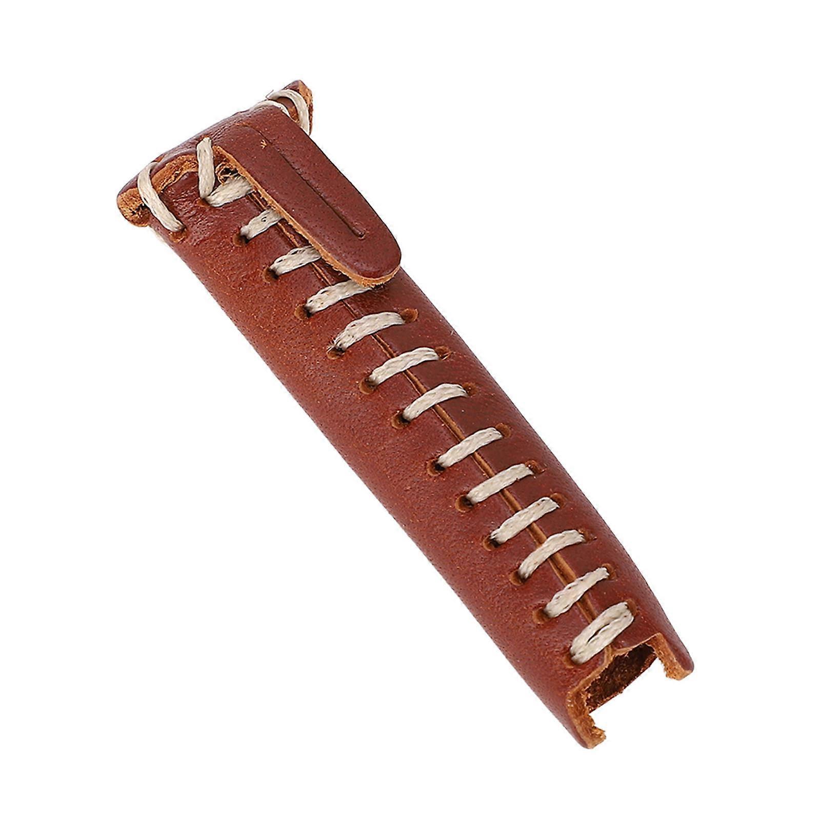 Pool Cue Tip Protector Protective Faux Leather Long Lasting Use Dustproof for Billiards Room Small Size 7x1.8cm / 2.76x0.71in
