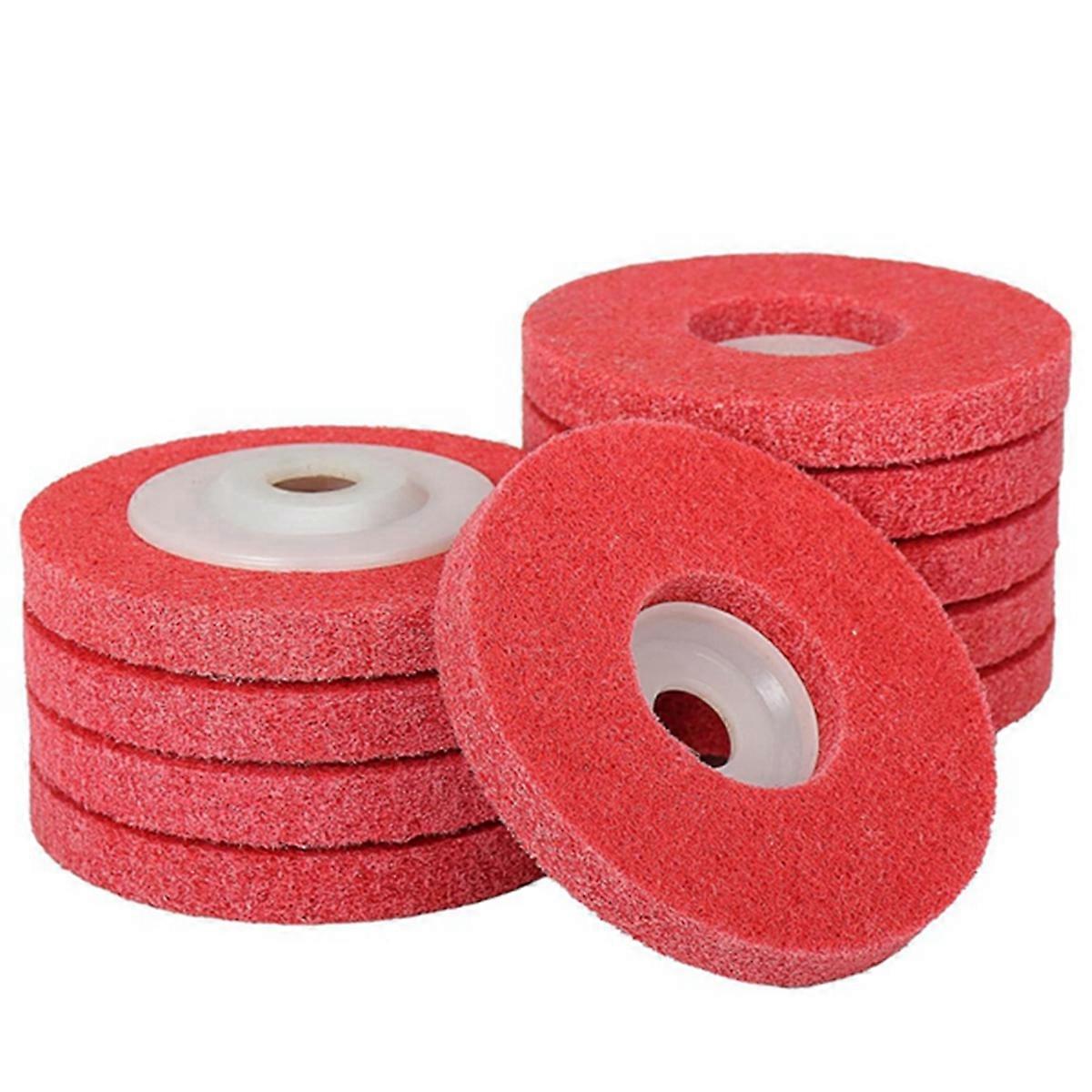 Flat Abrasives Buffing Polishing Wheel for Angle Grinder 10 PCS, Red