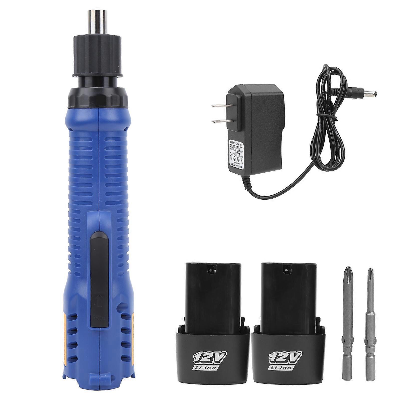 12V Electric Power Screwdriver Cordless MultiFunction Screw Driver Adjustable Torsion with 2 Lipo Batteries