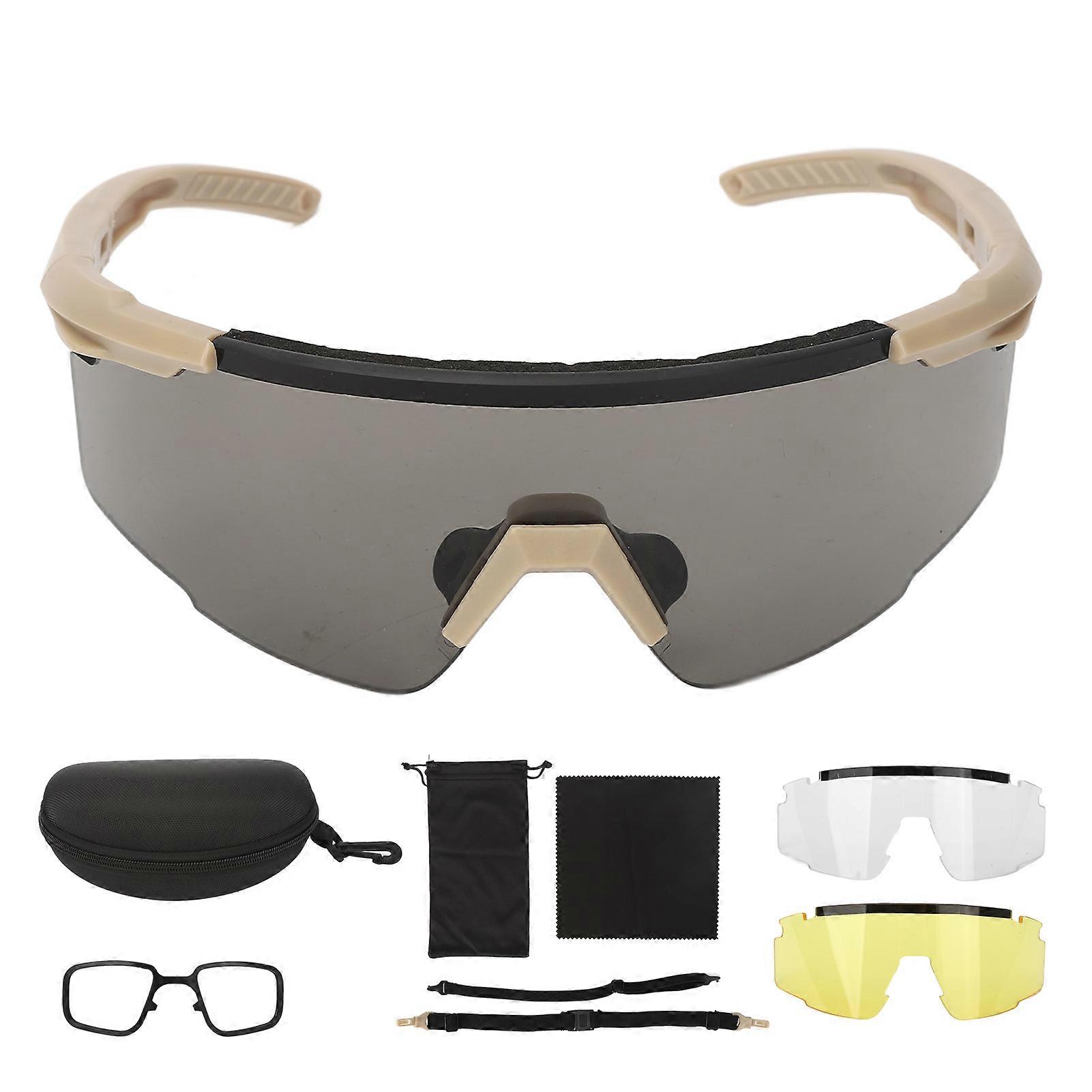 Shooting Glasses Prevent Fog UV Protection Military with Nearsighted Glasses Frame for Riding Skiing