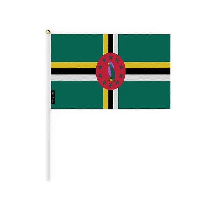 Flag - Mini Flag Dominica - 14 x 21 cm - Polyester - Lightweight - Double-sided