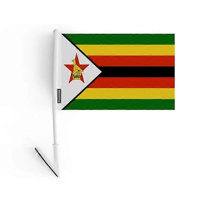 Adhesive flag - Multicolor - Zimbabwe - 14 x 21 cm - Polyester - Lightweight and durable