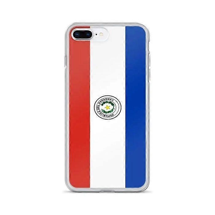 iPhone Case - Paraguay Flag - iPhone 7 Plus - Flexible - Multicolor - Transparent Silicone