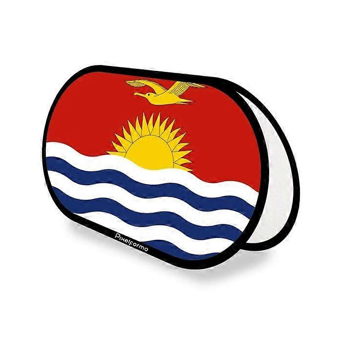 Oval Flag - Kiribati - 70 x 120 cm - Polyester - Double-sided printing - Foldable retractable