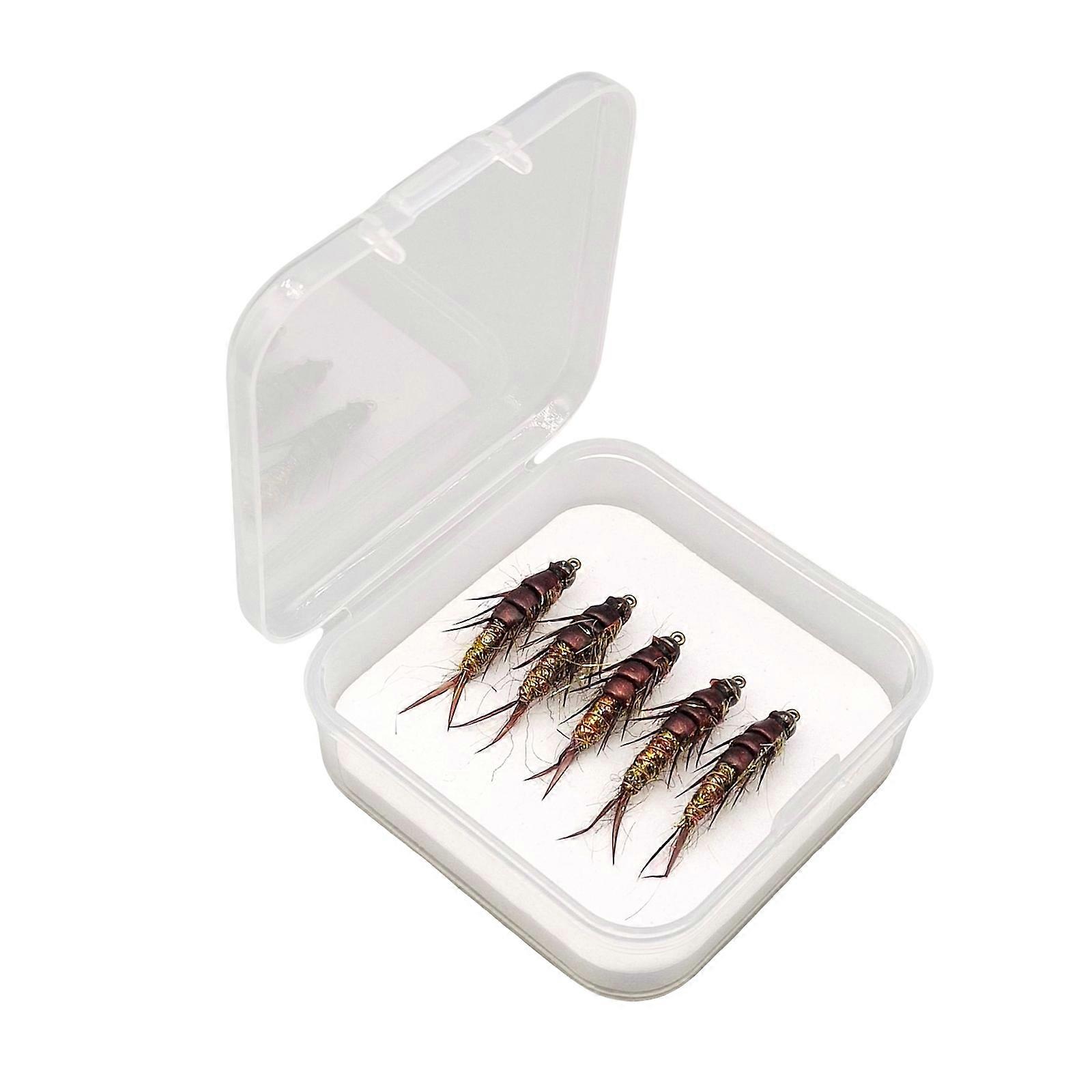 5Pcs Insekten Fliegen Fliegen Angeln Köder Köder mit Kurbel Haken Nymphe Künstliche Köder Fliegenfischen Künstliche Angelköder