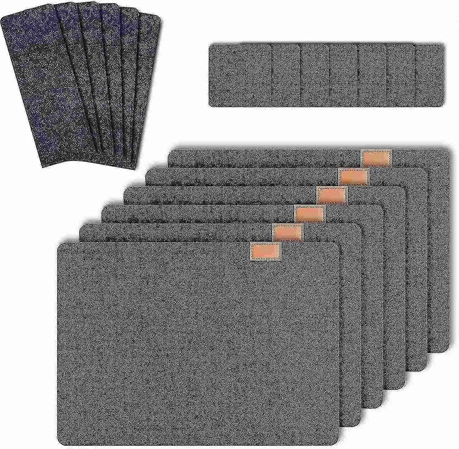 6er Set Abwaschbare Tischsets aus Filz Anthrazit
