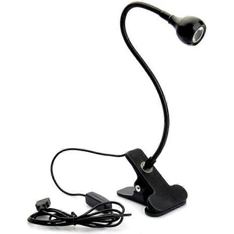 Bedside Lamp - Study Desk - With Clip for Laptop - Black