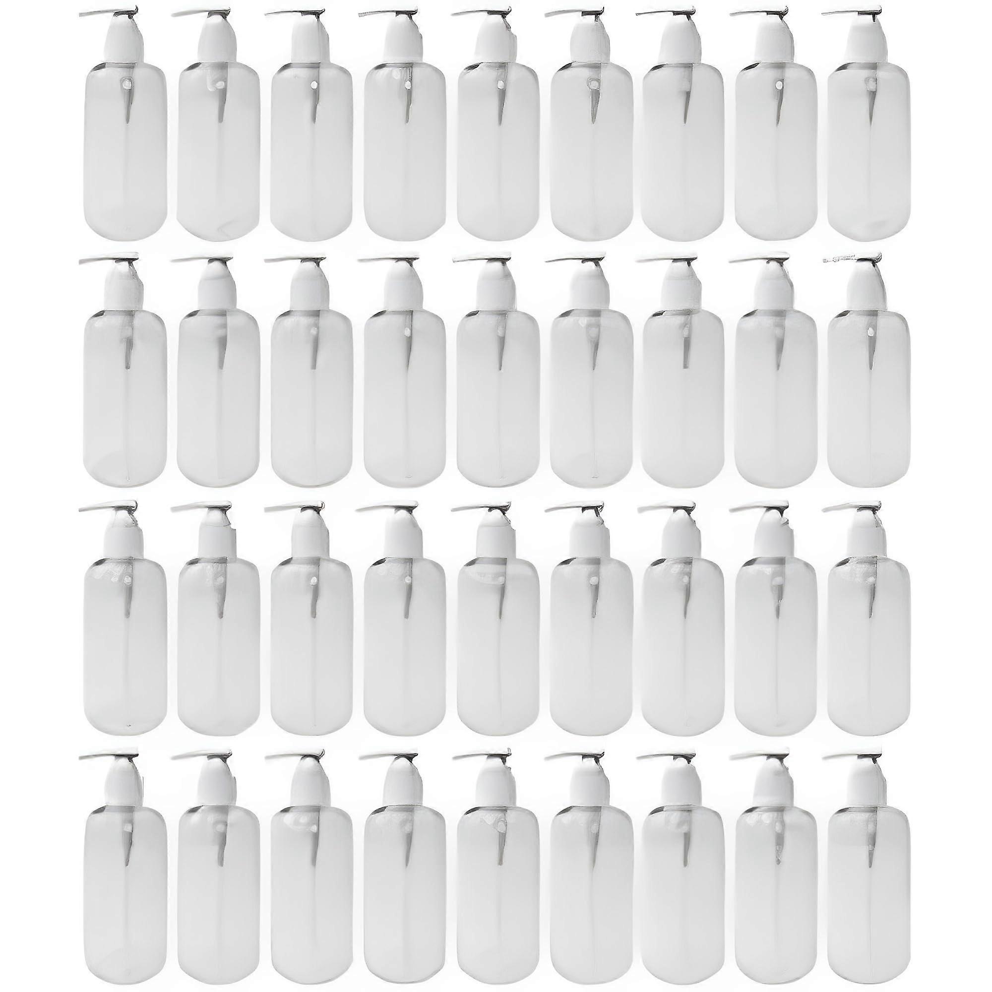 Clear Refillable Bottles with Leak Proof Press Pump Dispenser BPA Free (8oz, Pack of 36)