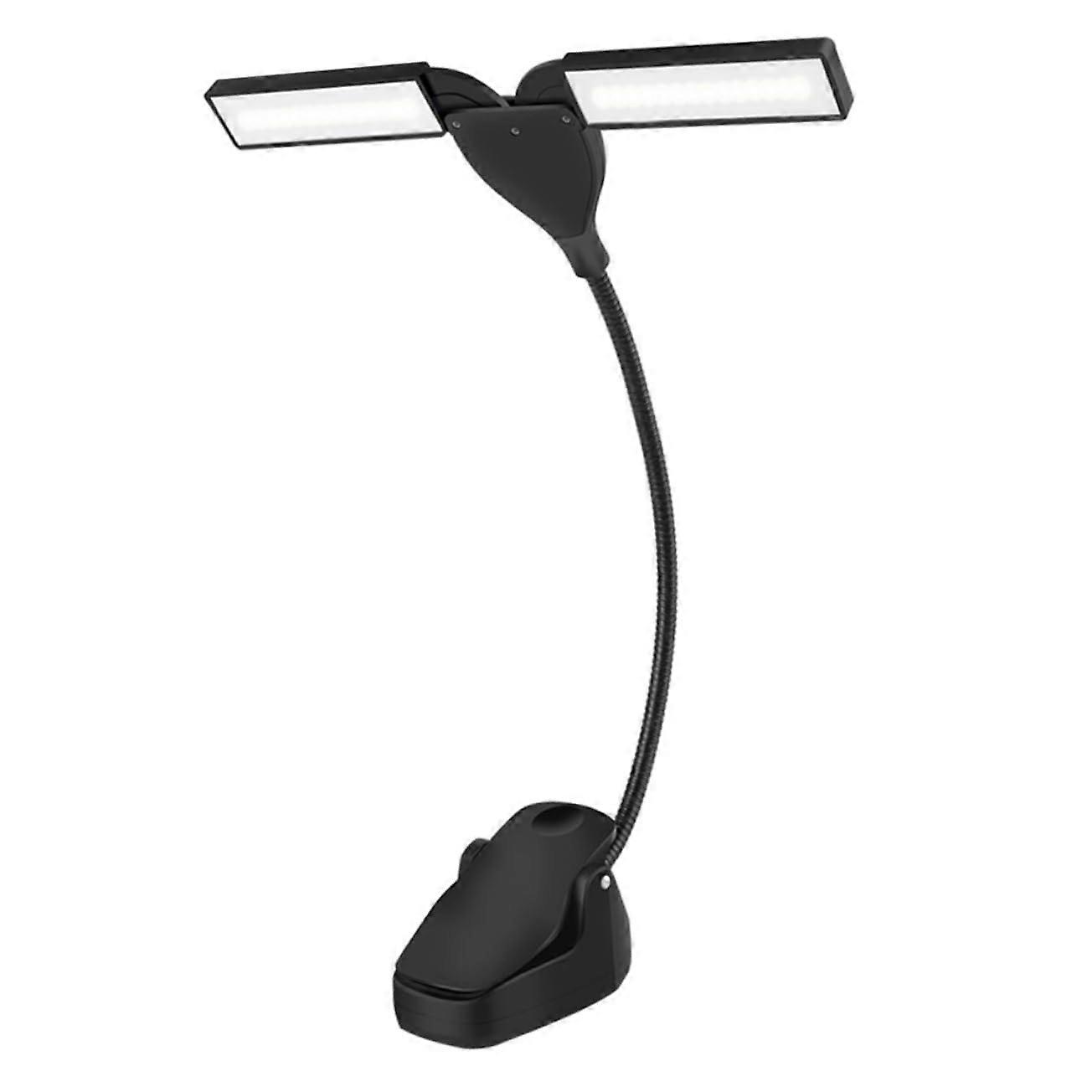 Rechargeable Clip Light Desk Lamp for Music Scores, Portable LED Reading Light, Adjustable Brightness, Flexible Arm