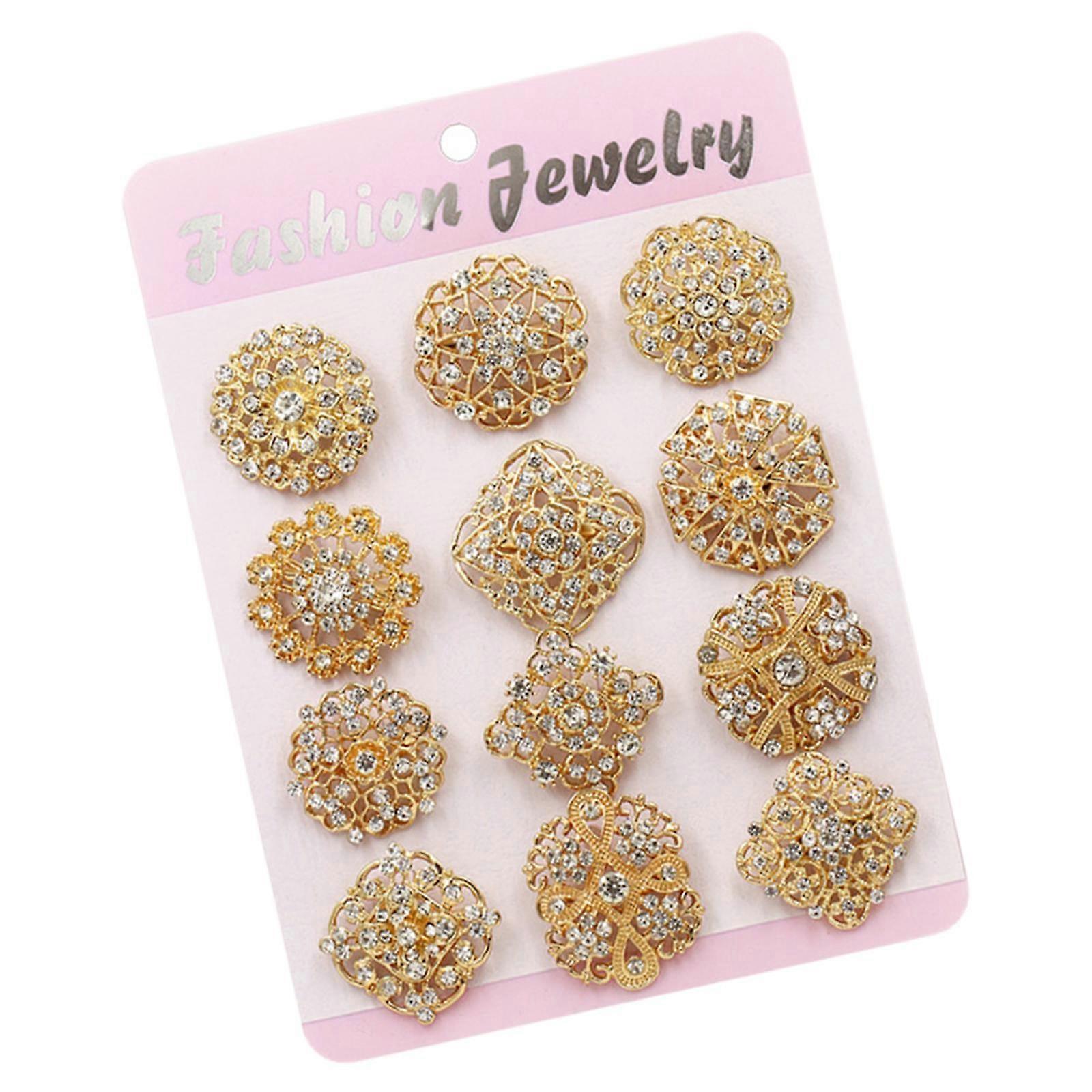 12 חלקים סגסוגת וינטג' מגוון סיכות סיכה קישוט ערכה בעבודת יד