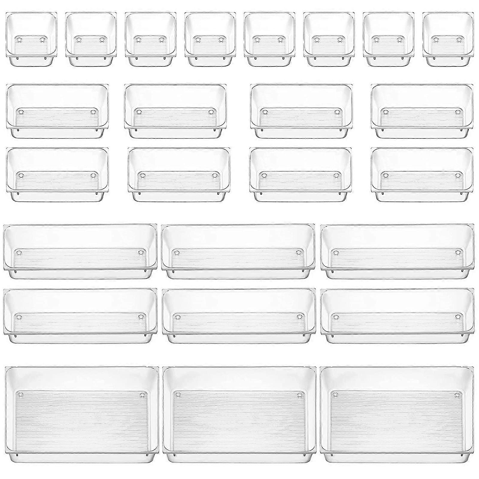 Γραφείο Συρτάρι Organizer Δίσκος Ευέλικτο Vanity Drawer Tray Divider Container για Dresser Εργαλεία μακιγιάζ Σετ κοσμημάτων 16/25