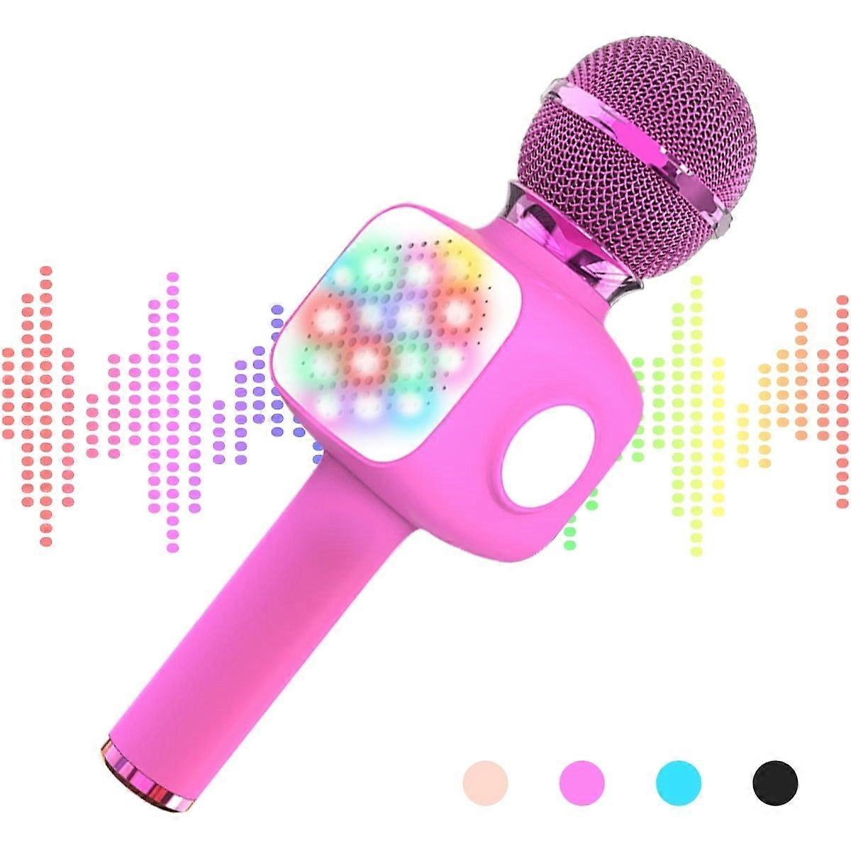 Bluetooth Karaoke Microphone Wireless Machine, Handheld Karaoke Microphone Speaker For Singing, Pink