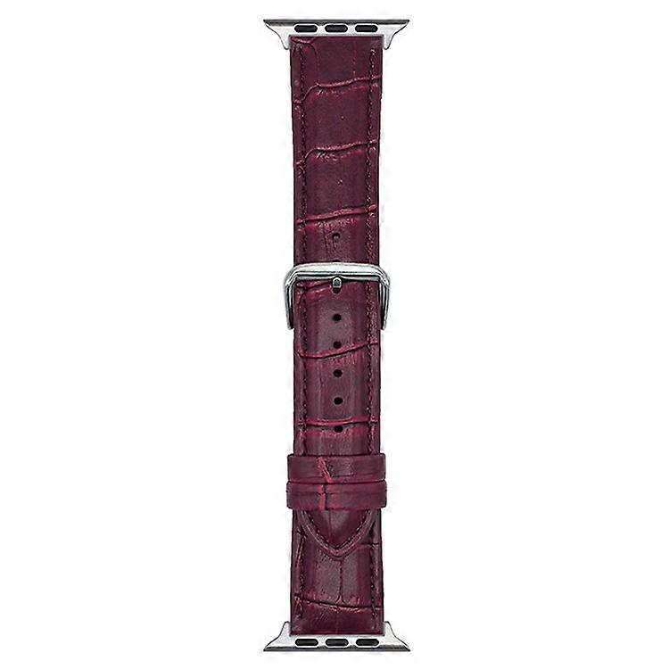 Replacement Strap Compatible For Apple Watch Series 10 9 8 7 SE 6 5 4 3 2 1 42mm 41mm 40mm 38mm Bamboo Pattern Leather Watch Band