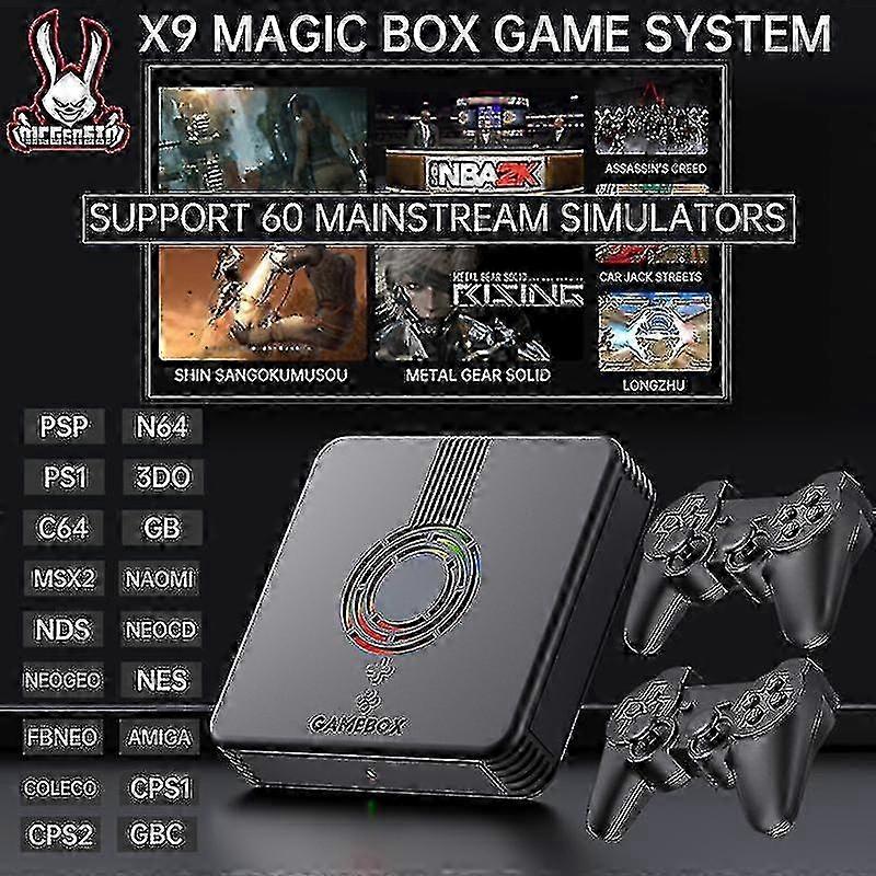 X9 Retro Video Game Box ,over 10000 Games 60 Simulators,family Gameconsole,wireless Controller 4k Hd Output,open Sourse System