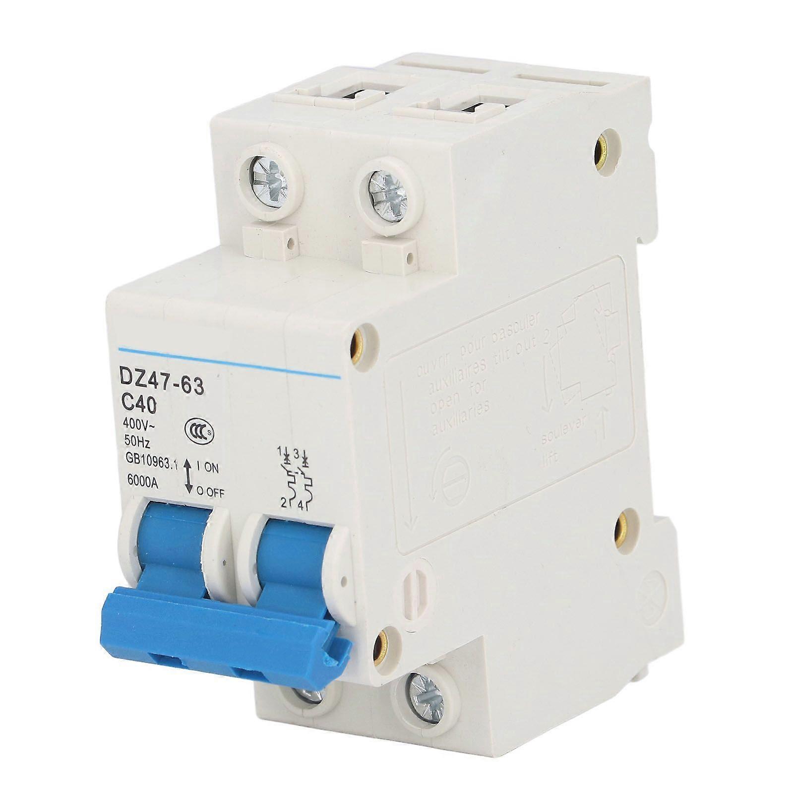 High quality DZ47-63 C40 2P Miniature Circuit Breaker 400V 40A Miniature Circuit Breaker