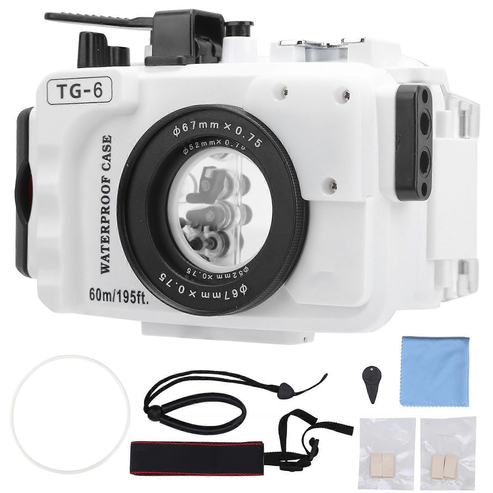 Olympus TG-6 Camera Diving Case - 60m Waterproof Protective Shell with Cold Shoe Port