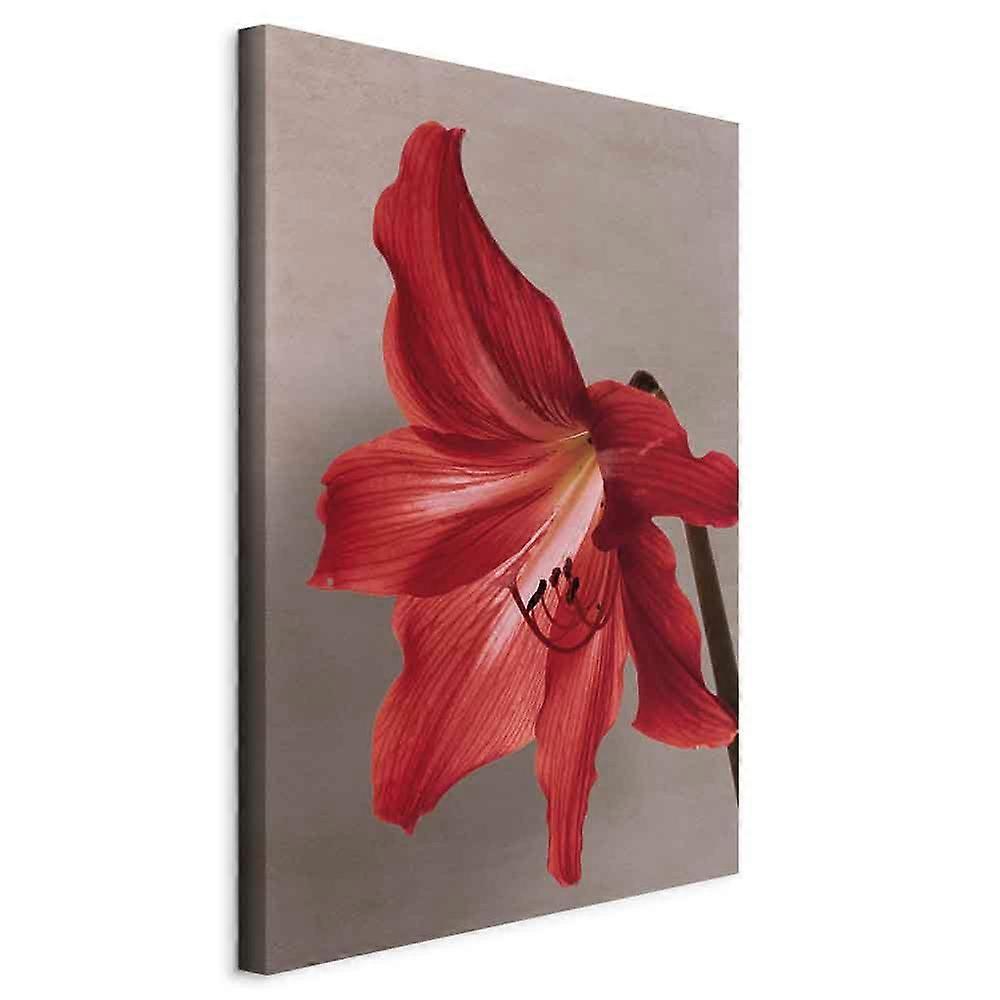 Canvastavla - Röd blomma (1 st) Vertikal