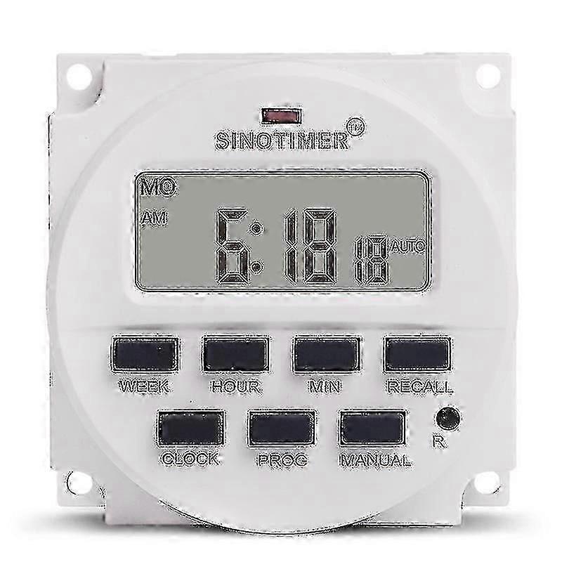 12V DC Time Switch TM618N-4 - 15.98 Inch LCD Digital Timer for Energy Control