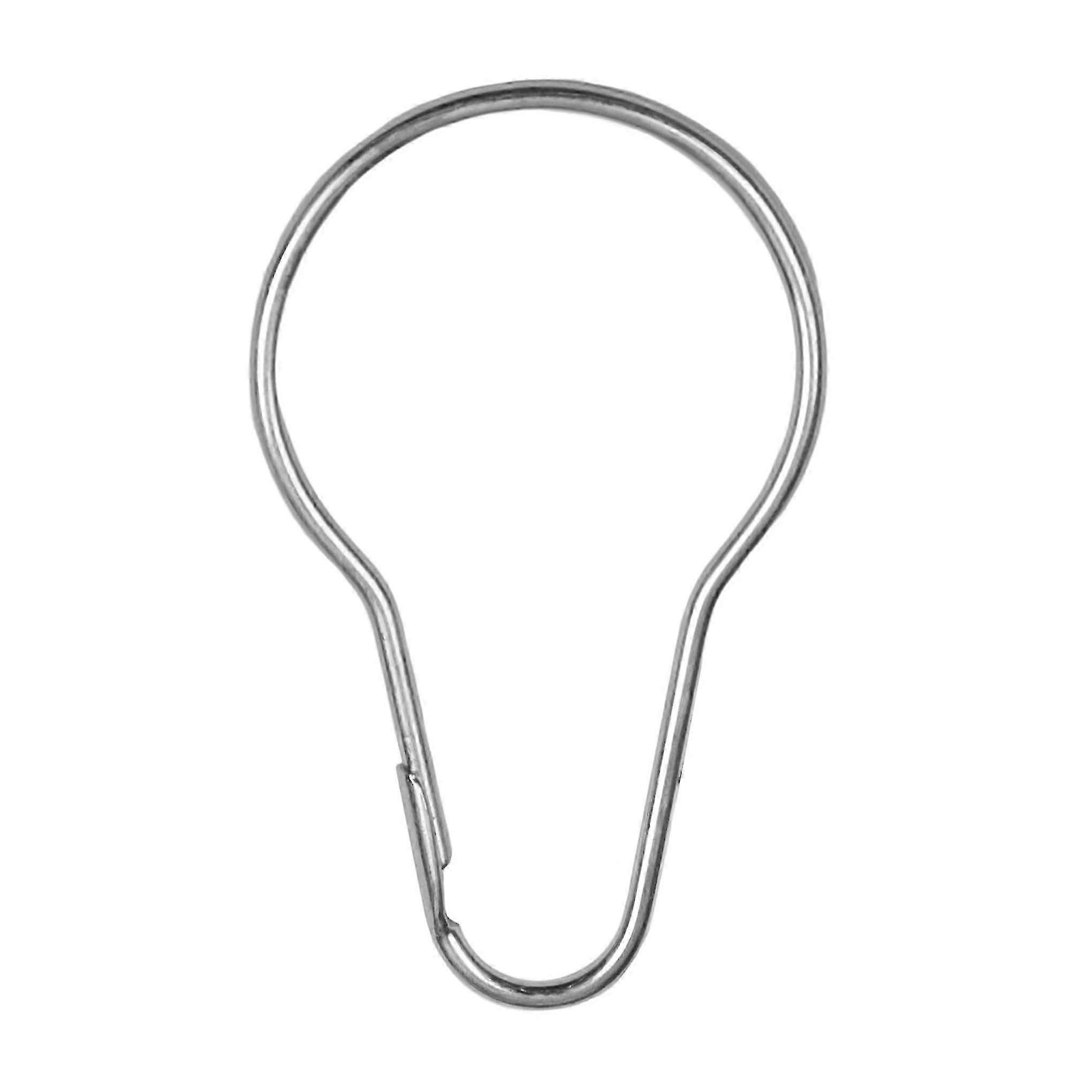 12 Set Shower Curtain Rings Rust-Resistant Metal Basic for Bathroom Use Chrome