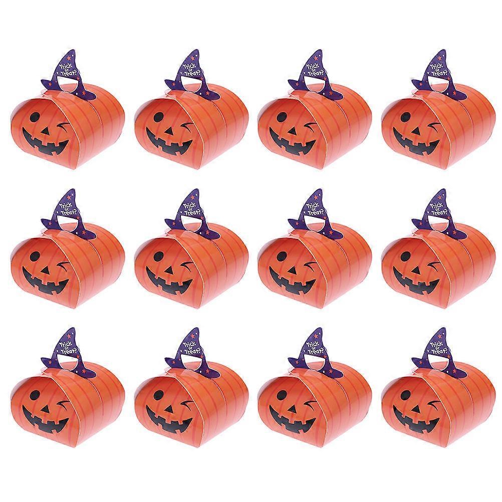 Halloween Candy Bag Paper Halloween Treat Bags Handle Design present Pouches For Kids 8X7.5X11cm 12Pcs