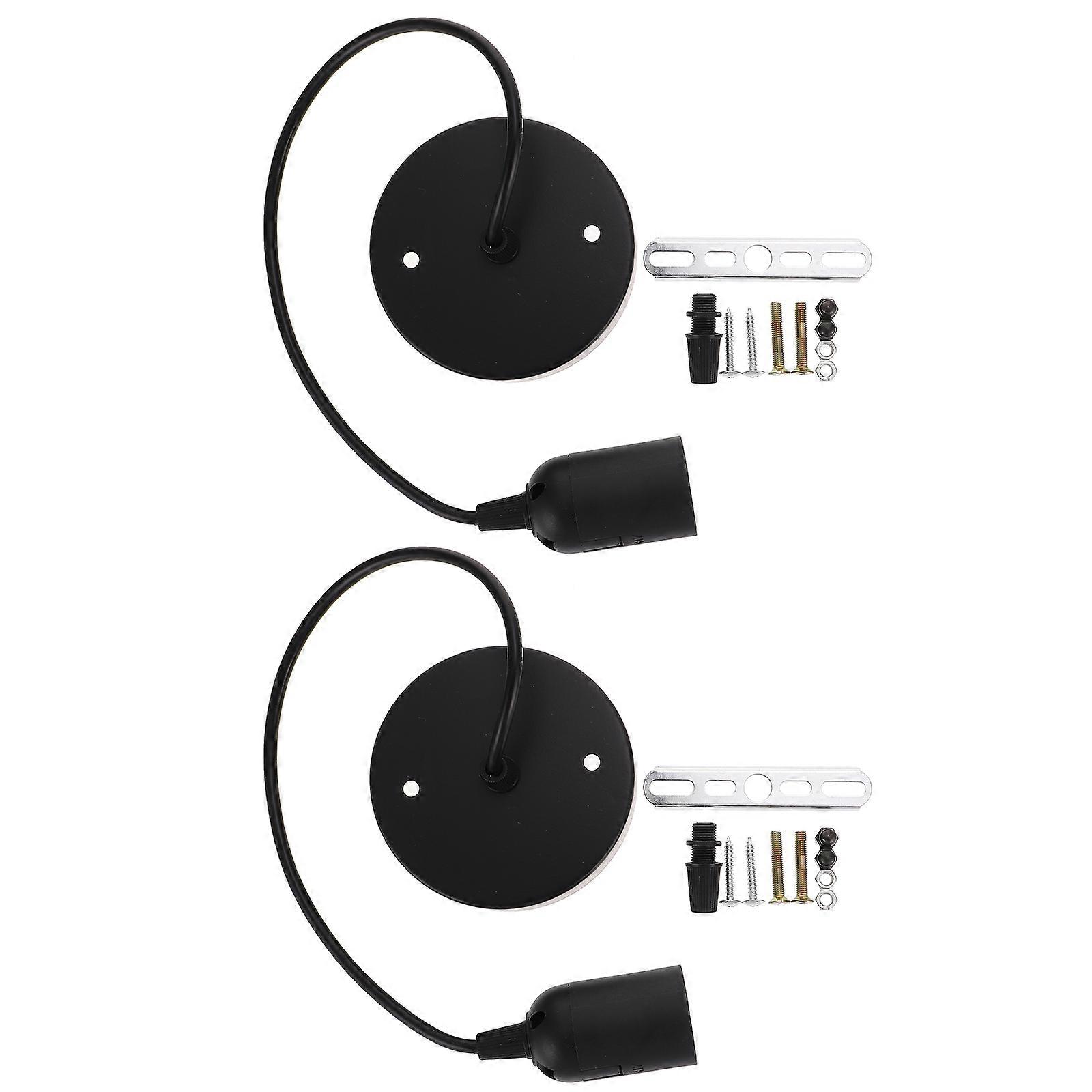 Lamp Socket Retro E27 Pendant Lamp Holder For Hotel Ceiling Light Fixtures 50X10X3.5CM Iron 2Pcs