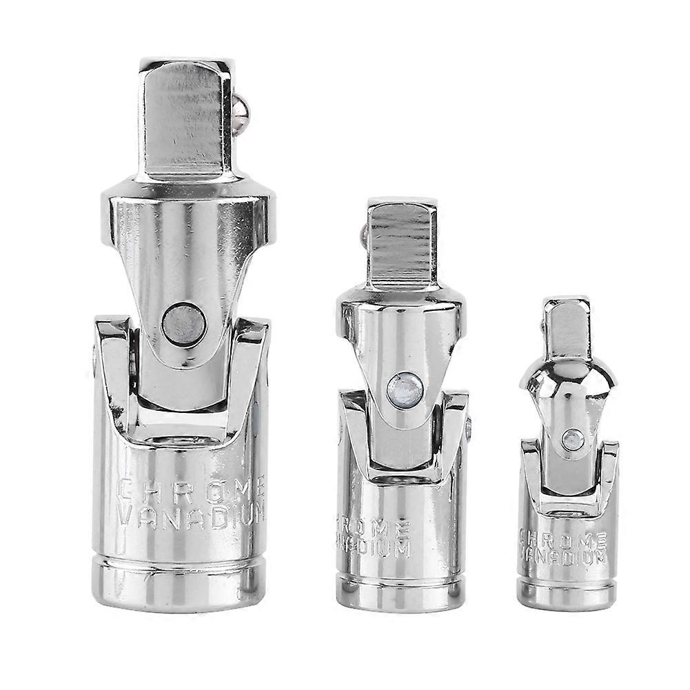 3pcs 1/4 3/8 1/2 Universal Joint Swivel Flex Socket Set Extension Bar Rod Adapters