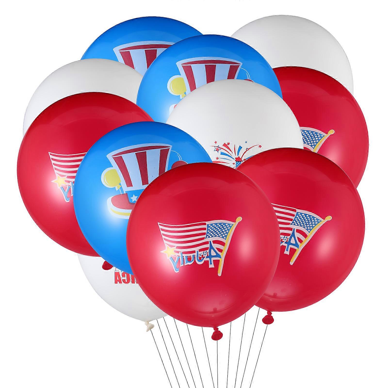 Fourth of July Party Balloons Assorted Colors 12X6CM Round Shape 30Pcs