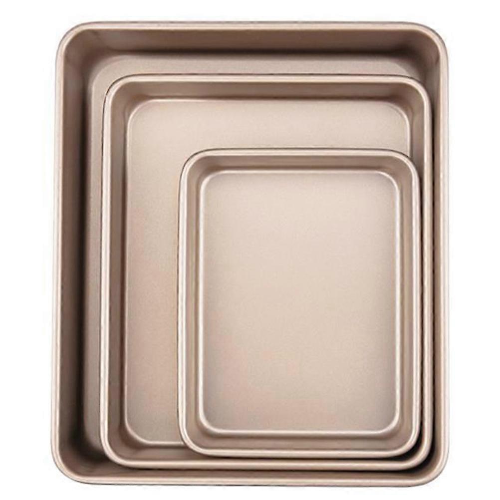 Rectangular Cake Pan Baking Tray Large Baking Pan Carbon Steel Simple Design Baking 3Pcs