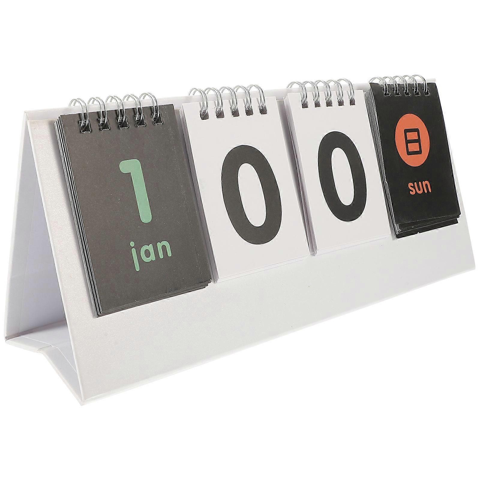 Elegant Perpetual Calendar Reversible Design Countdown Desk Calendar Office 1Set