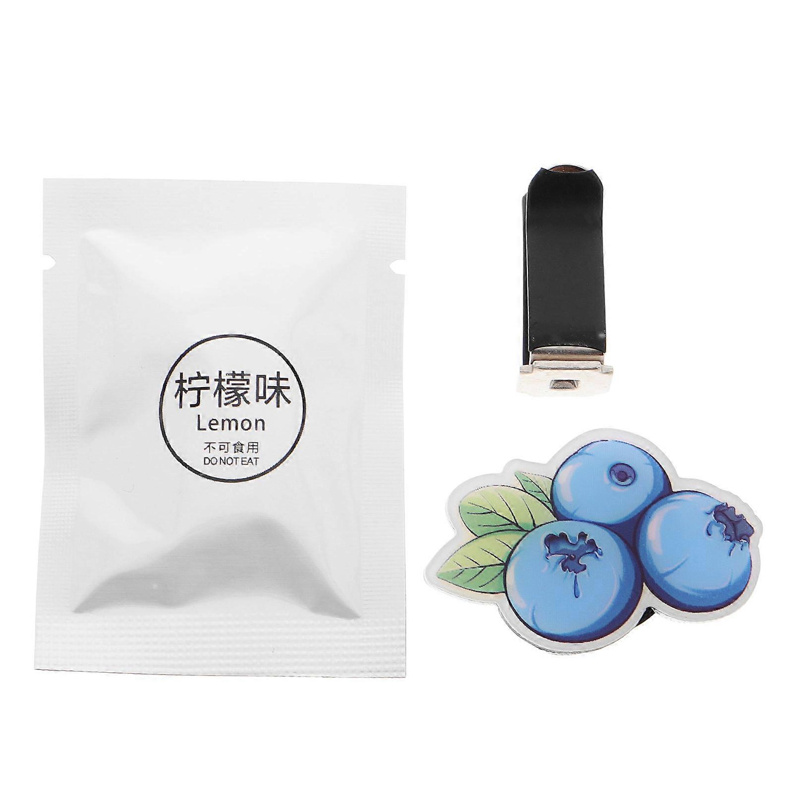 Scented Vent Clips Acrylic Fruit Car Aromatherapy Ornament Vehicle Interior Accessories Blueberry Lemon Scent 4.50X4.20X3.00CM Air Freshener 1Set