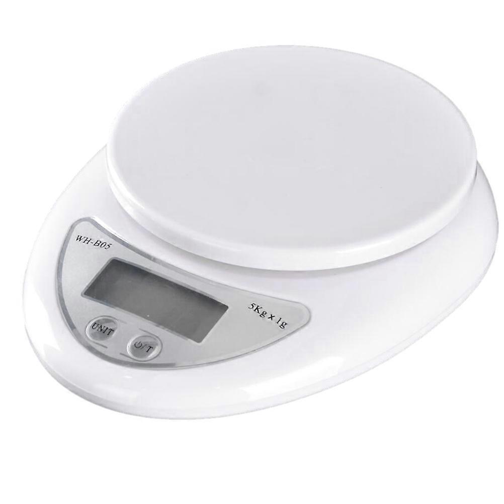 Mini Weighing Scales Food Electronic Scale 5kg 1g High Precision Weighing White Abs Material 1Pack