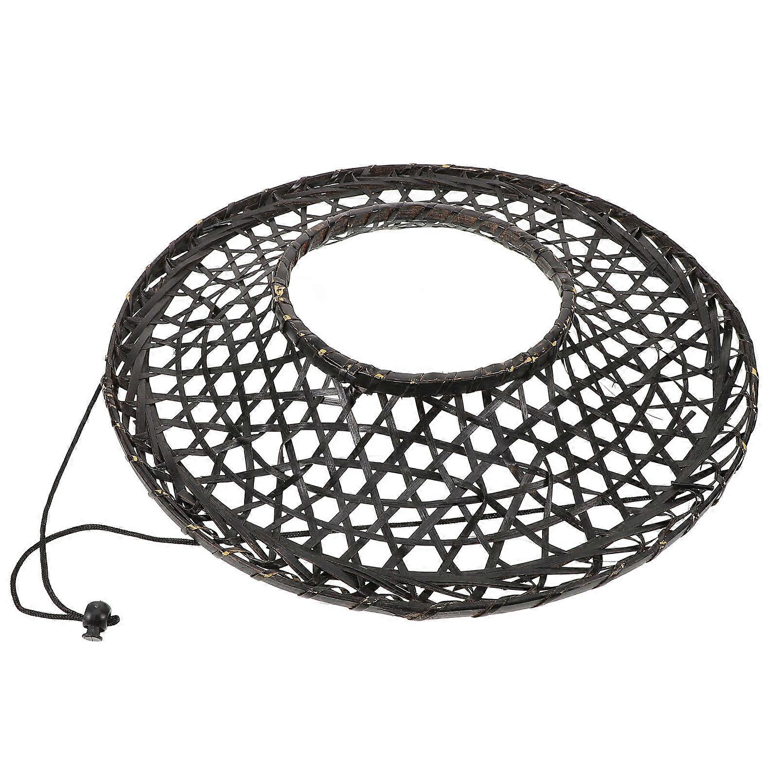 Bamboo Hat Samurai Traditional Cone Hat Round Shape Black 1Pcs