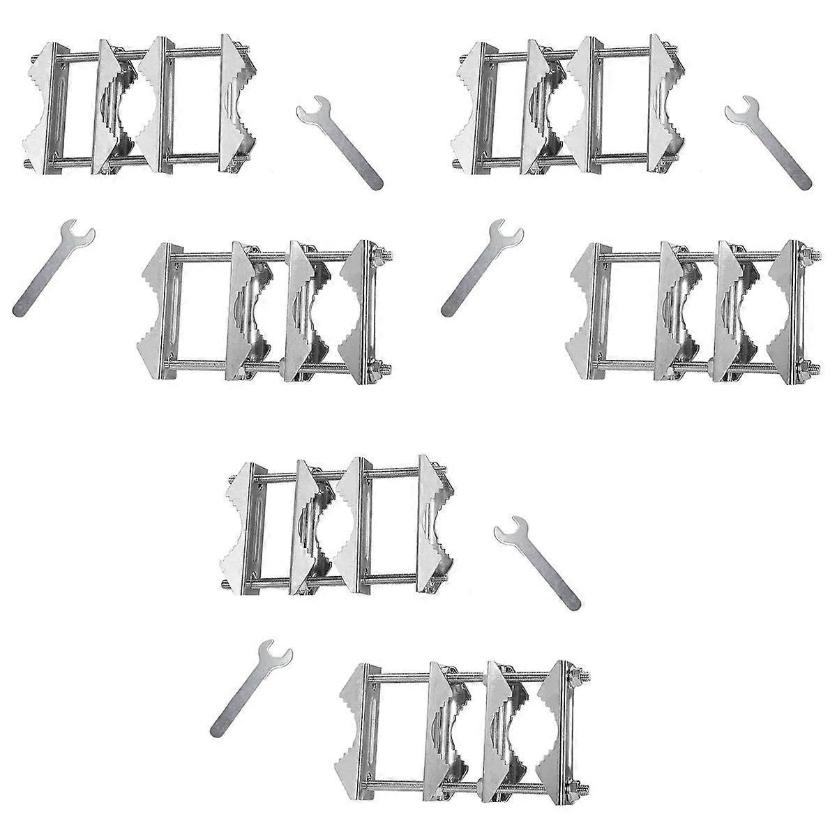 6 PCS Double Antenna Mast Clamp V Jaw Block with Bolts Mast to Mast Clamp,Patio Umbrella Holder Heav