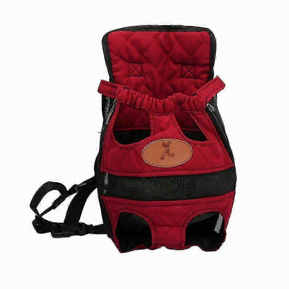 Pet Backpack Pet Backpack Carrier Bag Dog Backpack Chest Backpack Red L