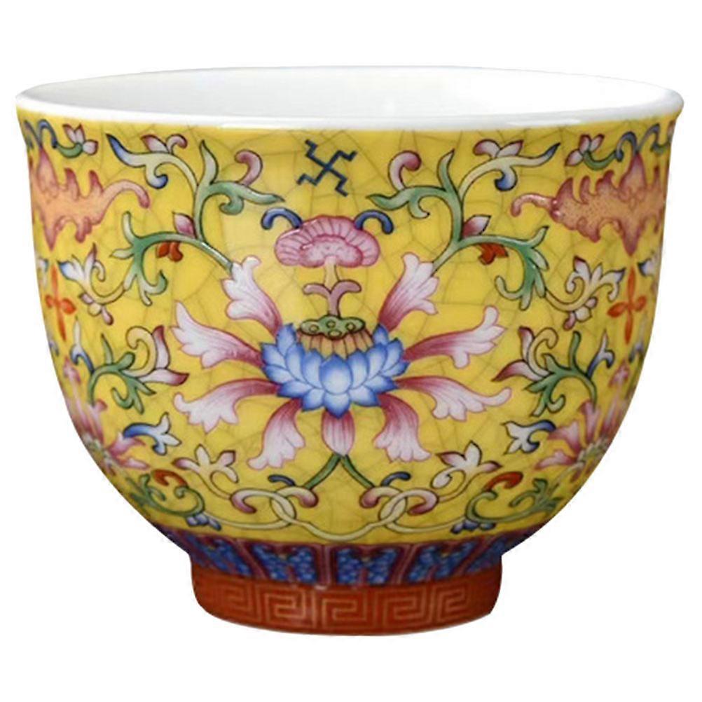 Retro Tea Cup Showcase Chinese Style 7.3x7.3x6cm 1Pcs