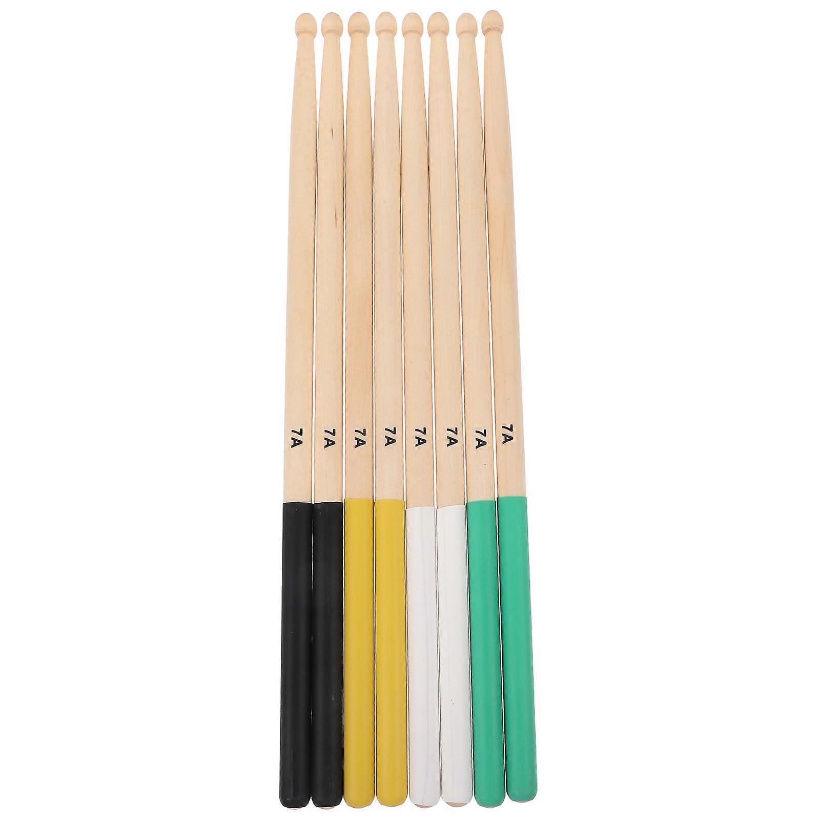 4 Pairs Maple Wood Drumsticks Kit – Comfortable & Durable Percussion Sticks for Practice, Bars, Cafes, and Concerts – Music Accessories for Adults